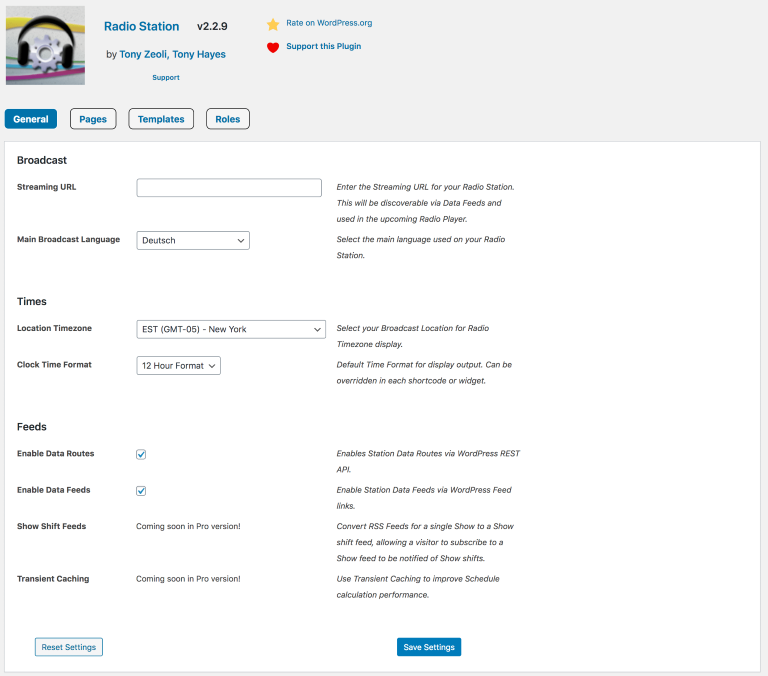 Admin Settings Panel