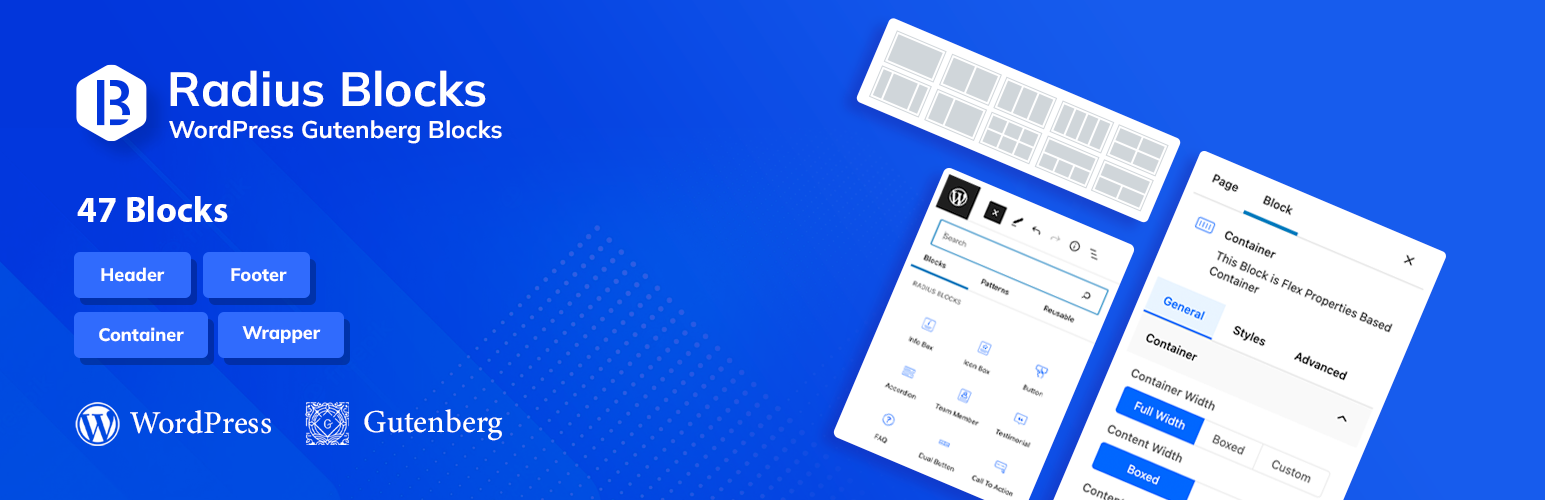WordPress 外掛 Radius Blocks – WordPress Gutenberg Blocks 的封面圖片。