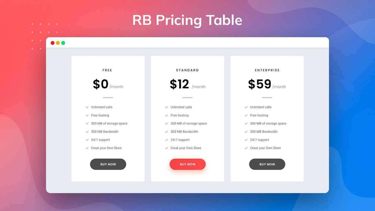 Pricing Table Block