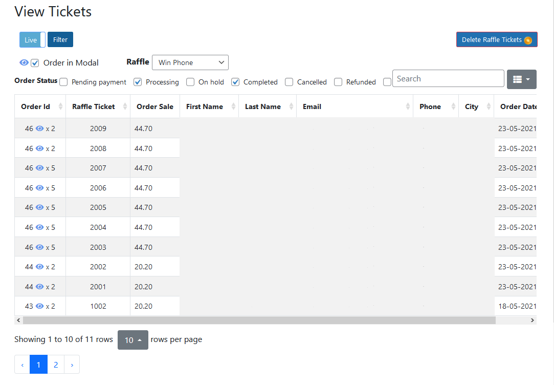 Raffle Play Woocommerce