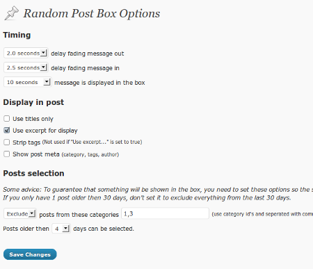 The options page