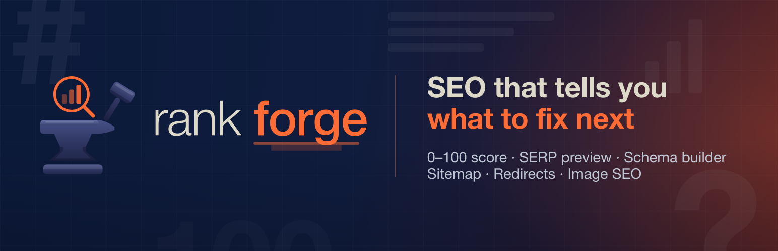 Rank Forge – SEO Score, Schema, Sitemap & Redirects preview