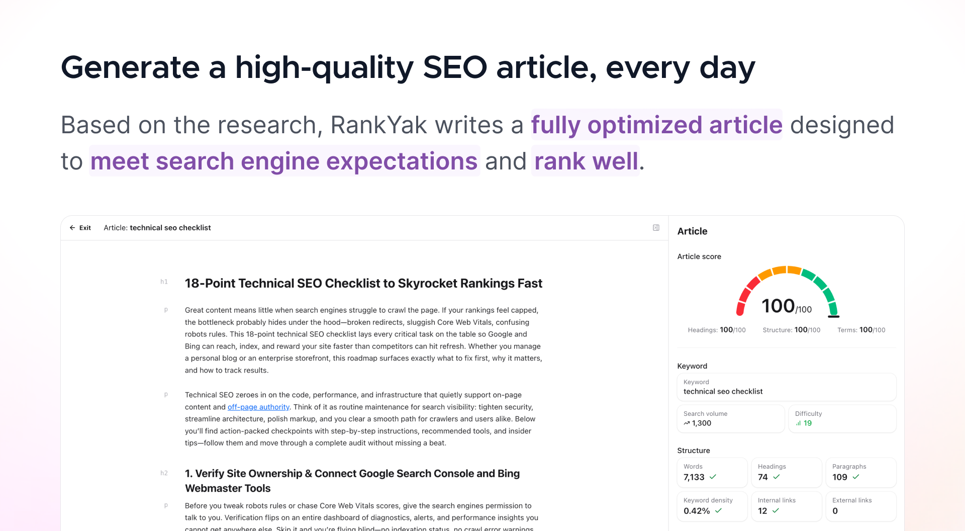 High-quality SEO article