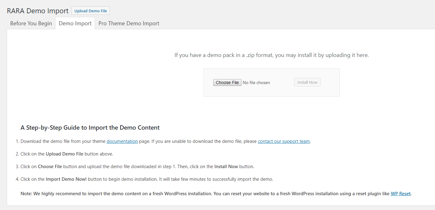 Upload Demo Button