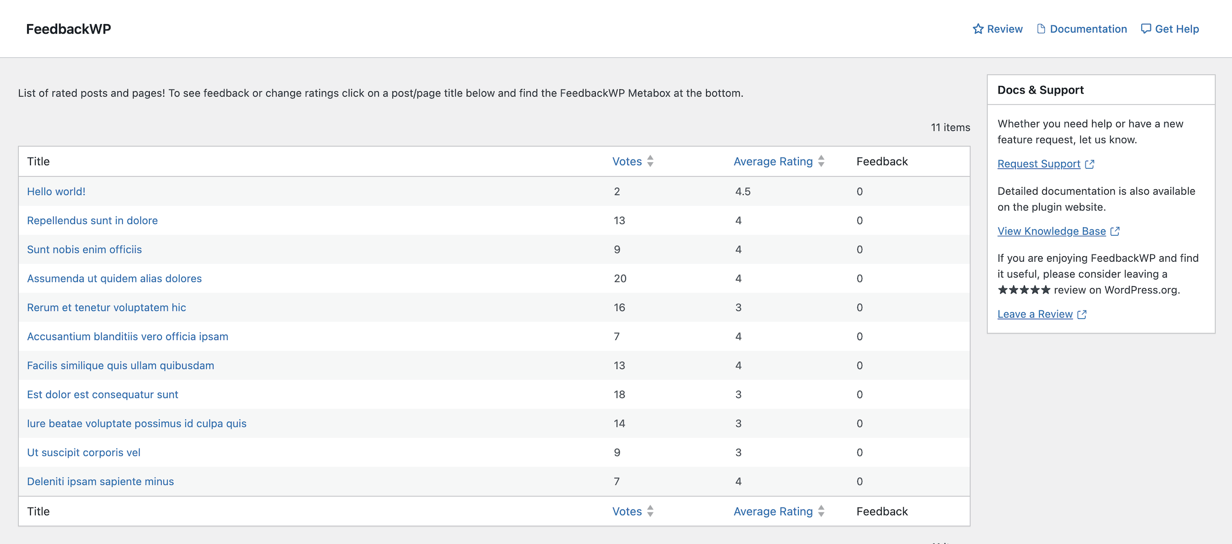 Plugin Stats