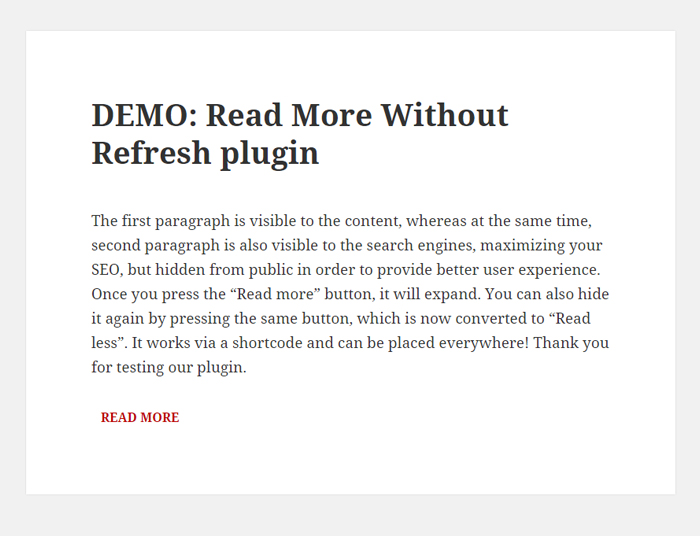 Read More Without Refresh