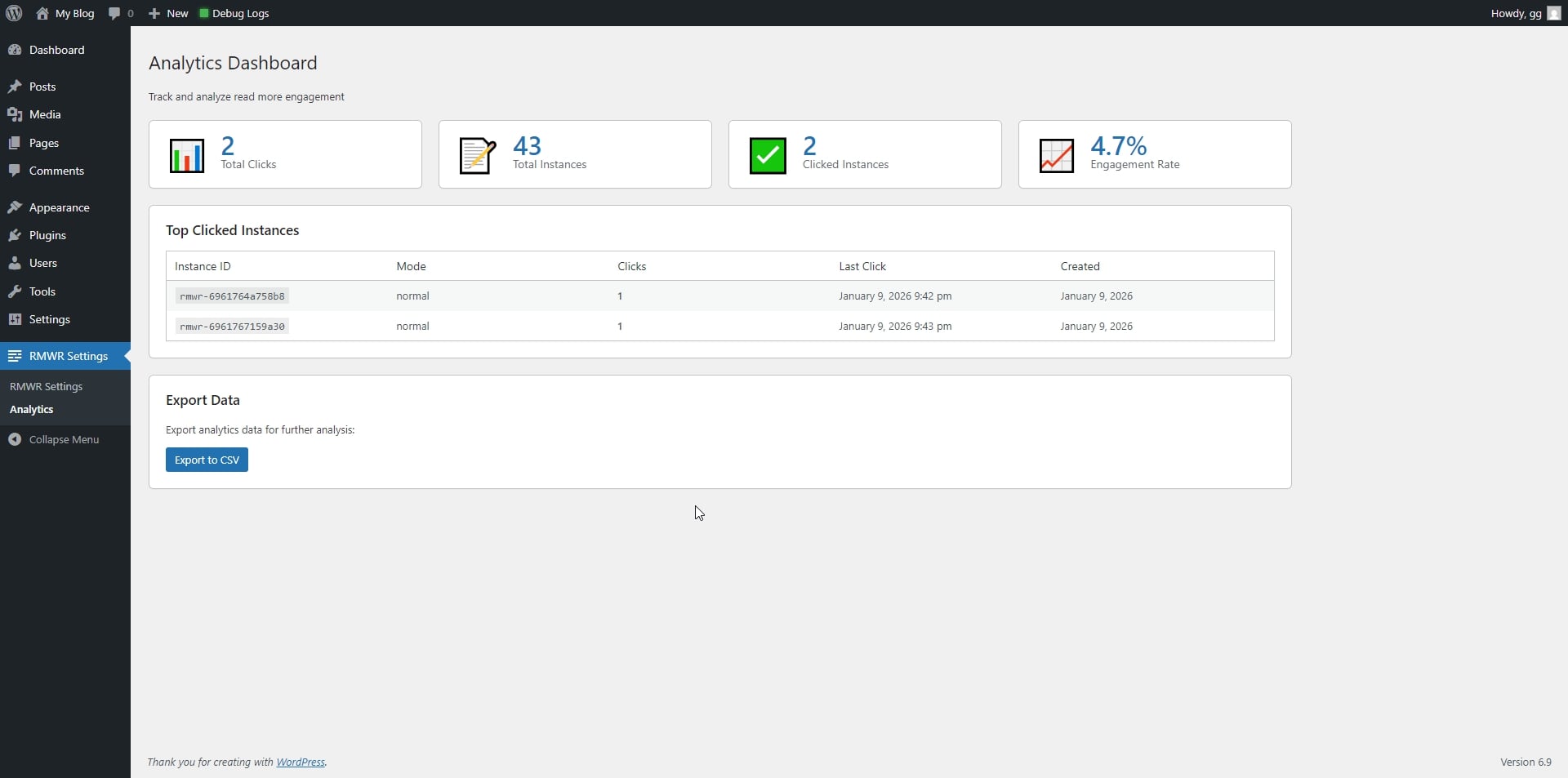 Analytics Dashboard (Pro version)