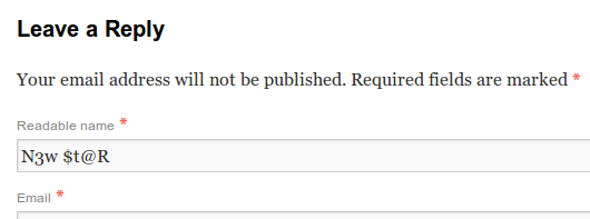 The comment form gives a decent hint.