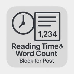 Reading Time & Word Count Block for Post logo