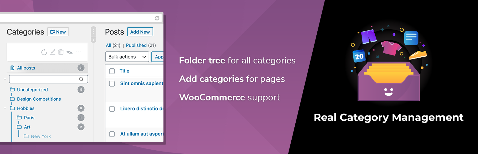 WordPress 外掛 Real Category Management: Content Management in Category Folders 的封面圖片。