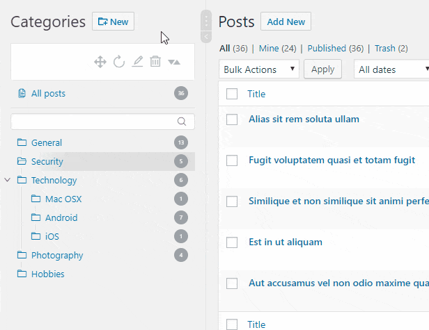 Real Category Management: Content Management in Category Folders