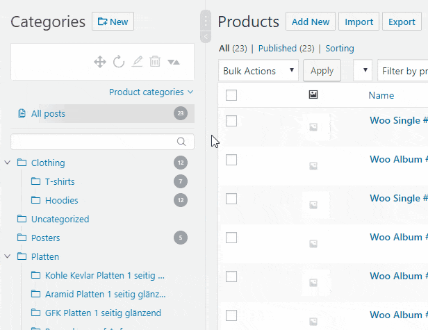 Support for WooCommerce products and product attributes