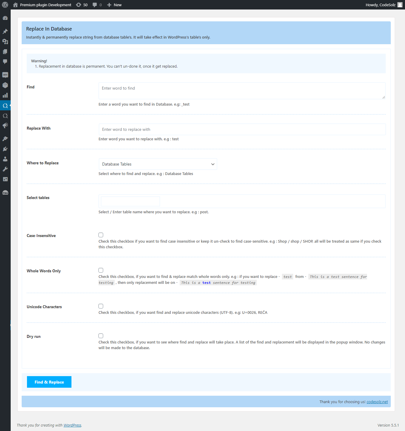 Media replacement in Database