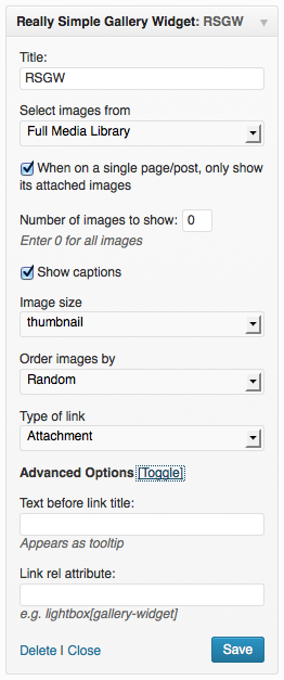 Really Simple Gallery Widget