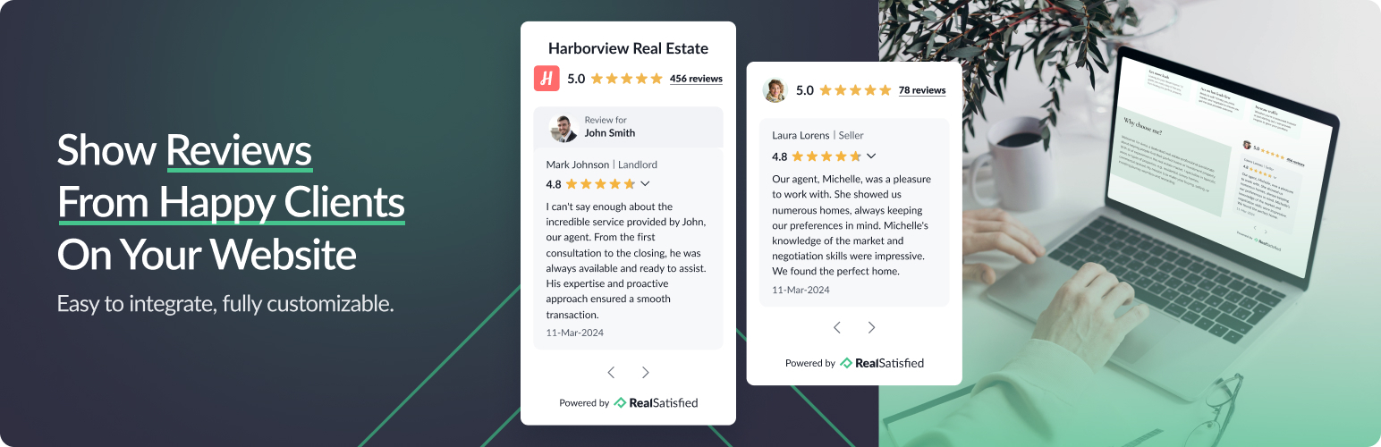 WordPress 外掛 RealSatisfied Review Widget 的封面圖片。