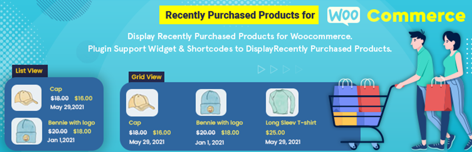 WordPress 外掛 Recently Purchased Products For Woo 的封面圖片。