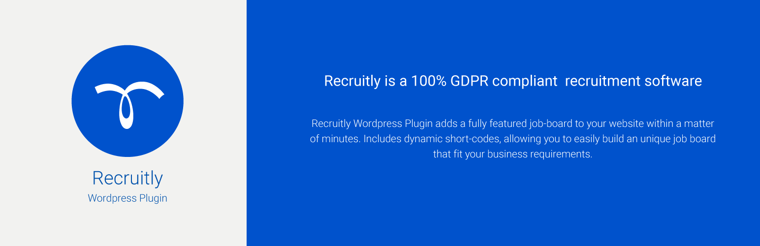 WordPress 外掛 Recruitly 的封面圖片。