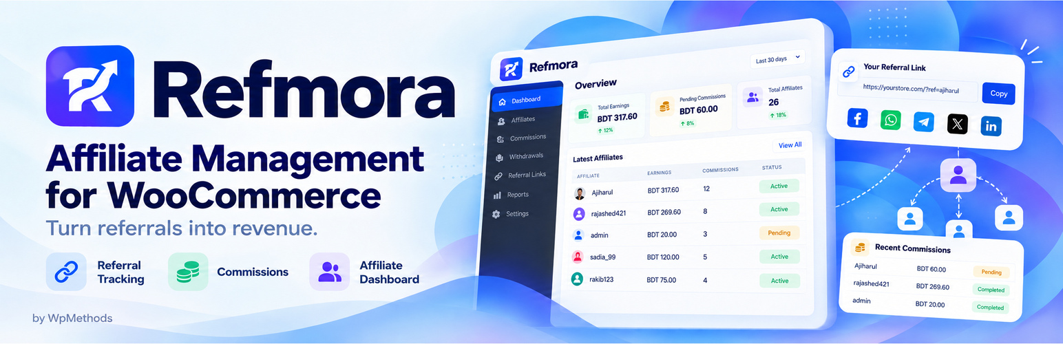 Refmora – Affiliate Management for WooCommerce preview