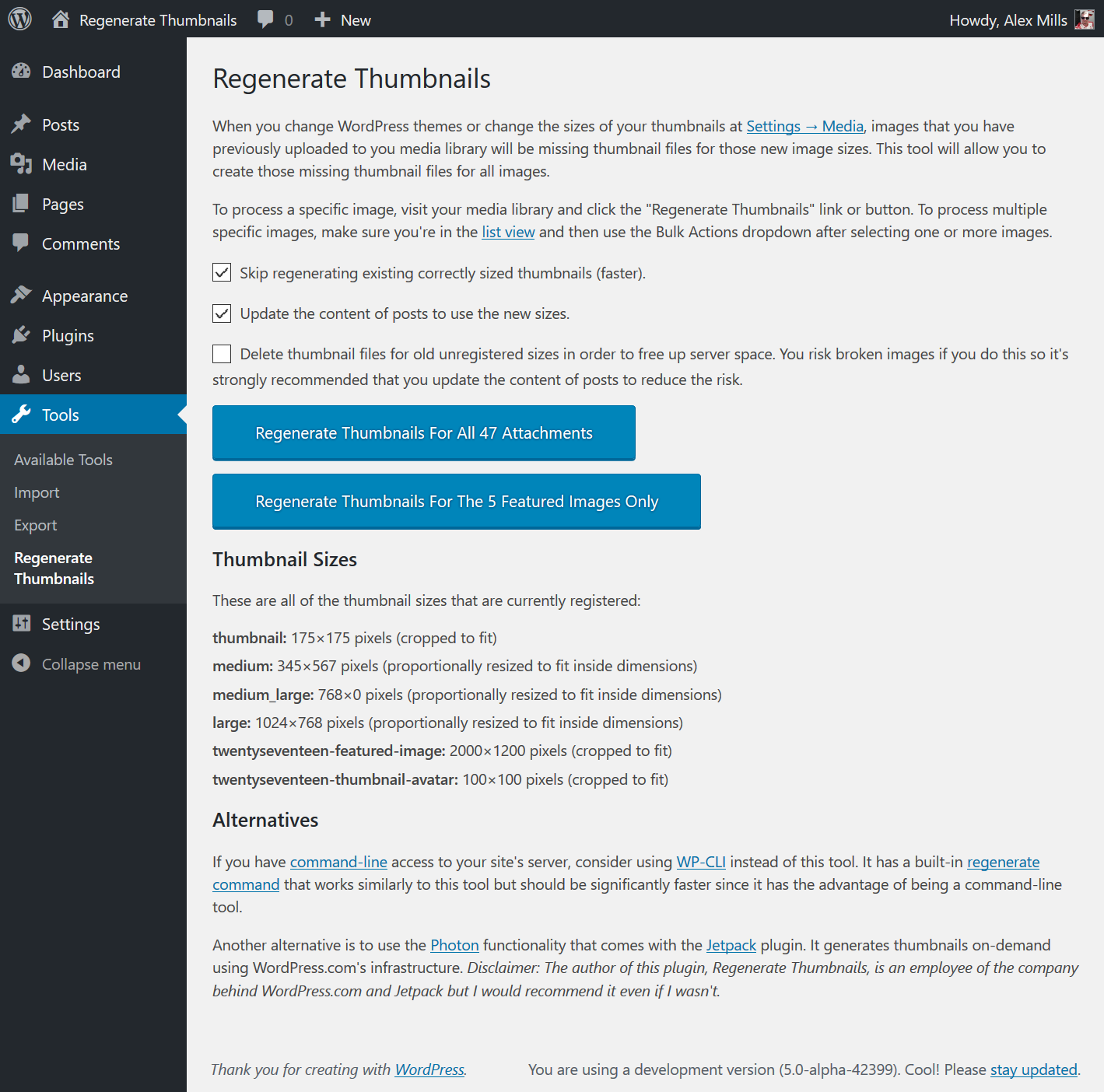 A interface principal do plugin.