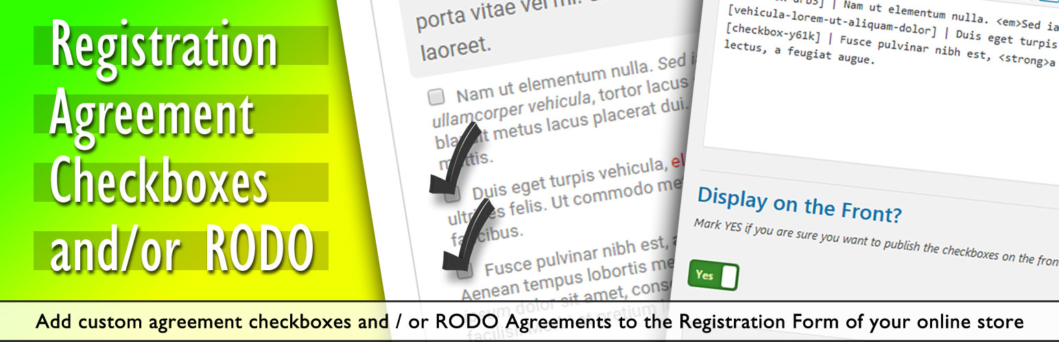 Registration Agreement Checkboxes and/or RODO Agreements