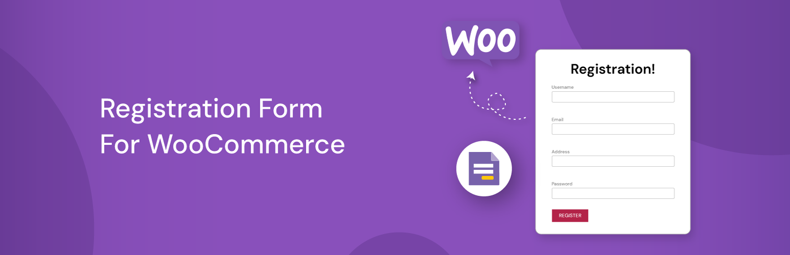 WordPress 外掛 Registration Form for WooCommerce 的封面圖片。