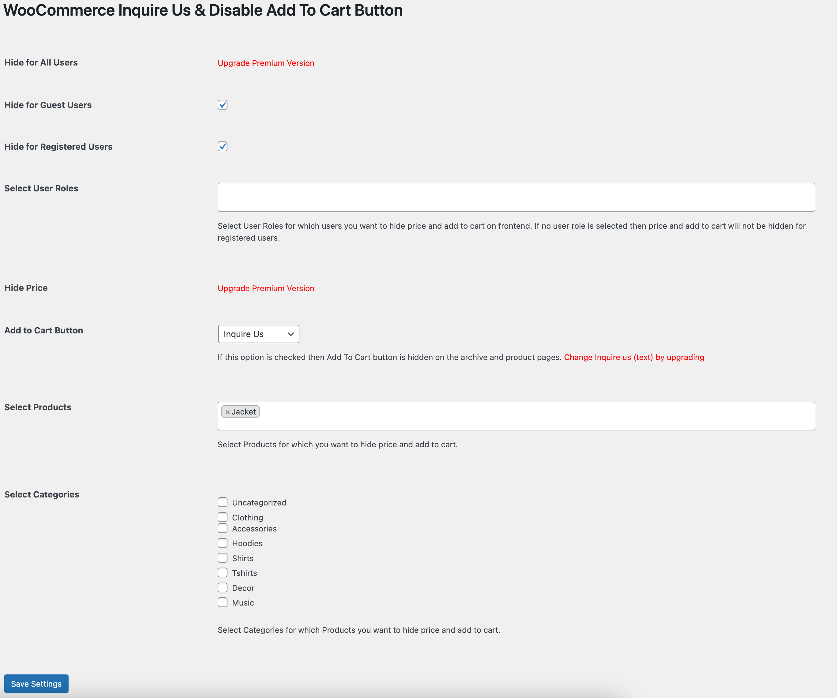Remove Add to Cart WooCommerce