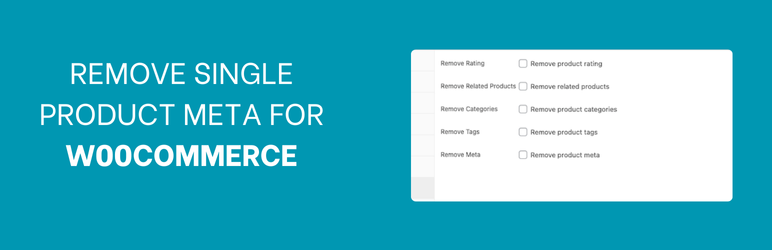 Remove Single Product Meta for WooCommerce