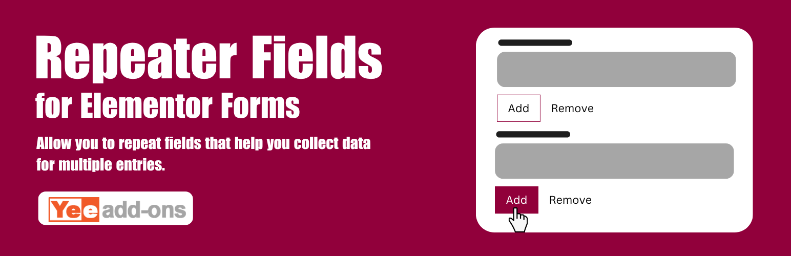 Repeater Fields for Elementor Forms