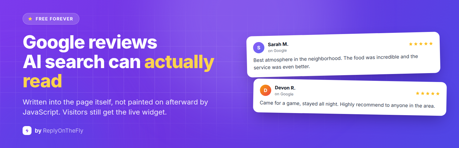 ReplyOnTheFly Widget for Google Reviews