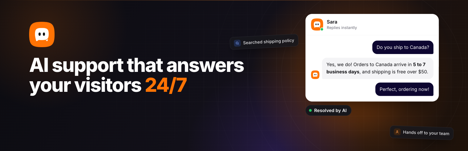 WordPress 外掛 Resolai – AI Customer Support 的封面圖片