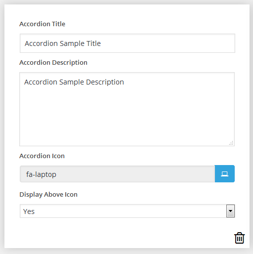 Accordion option field setting