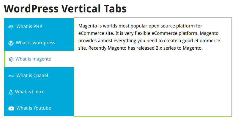 WordPress responsive vertical tabs