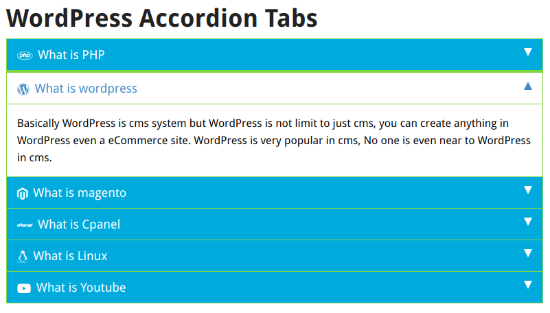 WordPress responsive accordion tabs