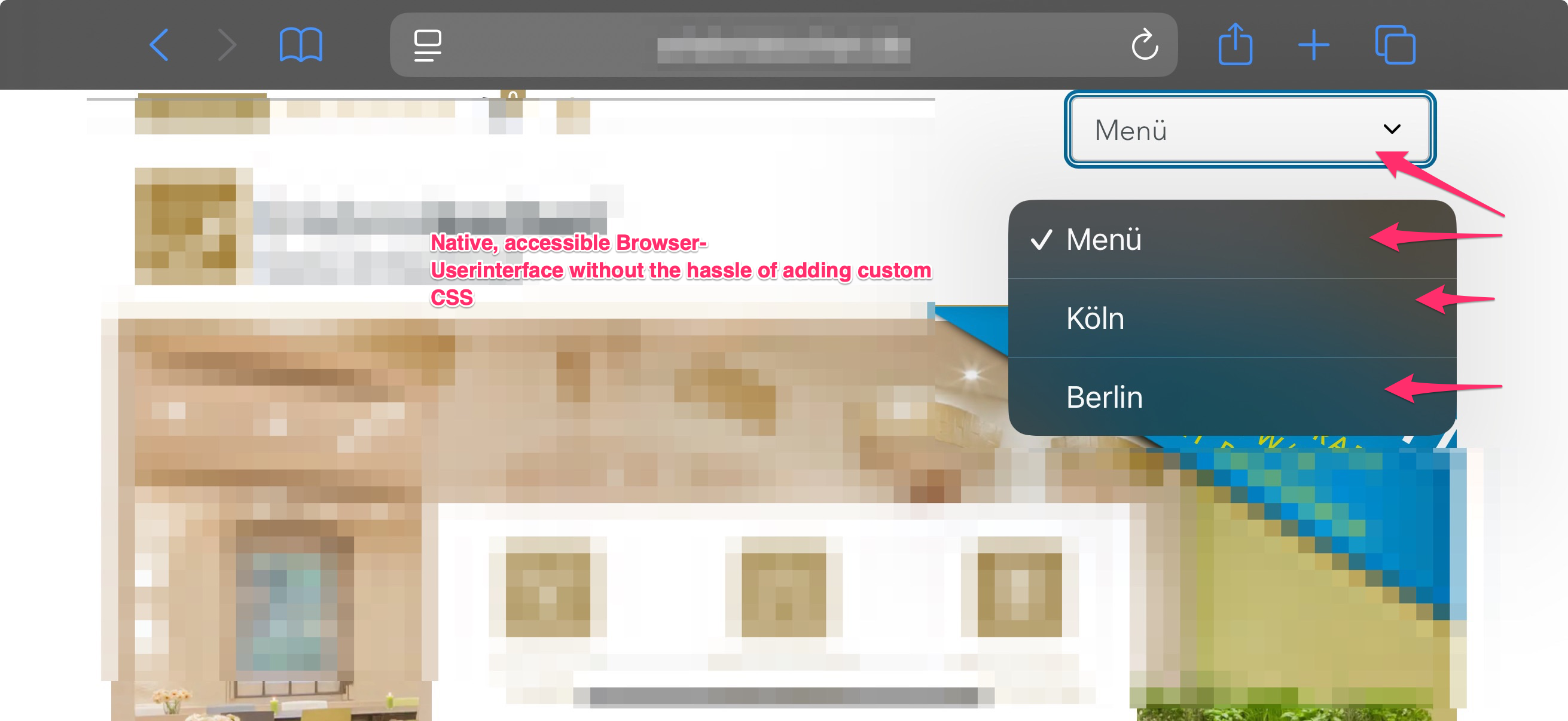 Responsive mobile select menu on the iPhone/iPod Touch