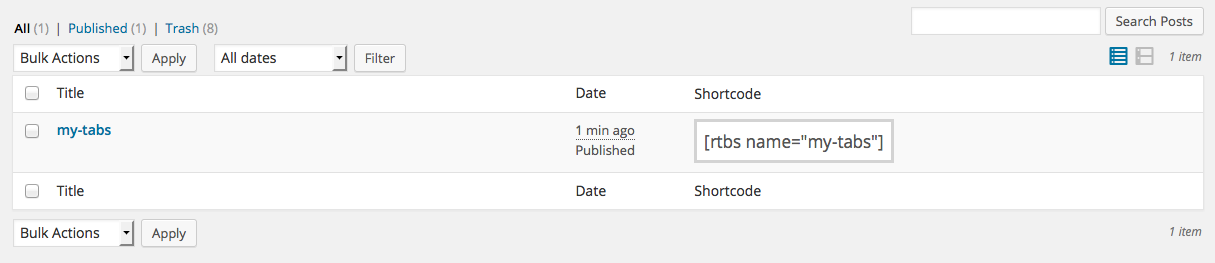 Finding the shortcode (admin view)