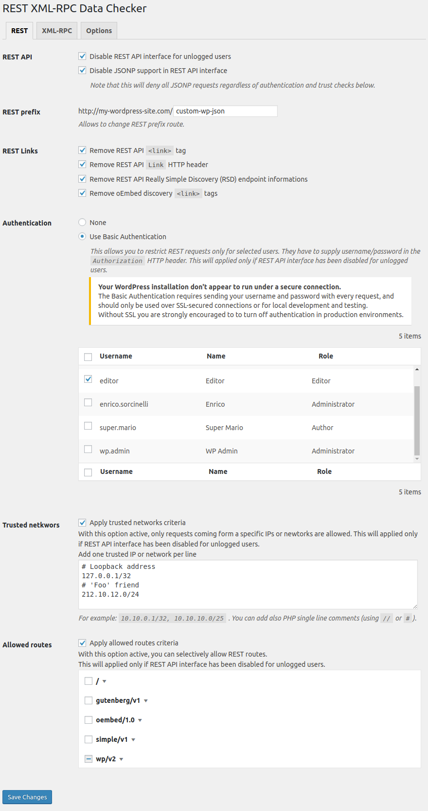 REST XML-RPC Data Checker