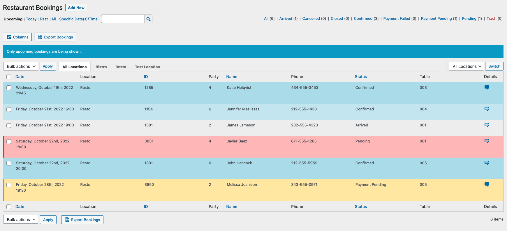 Easily manage bookings. View today's bookings or upcoming bookings at-a-glance. Confirm or reject bookings quickly.