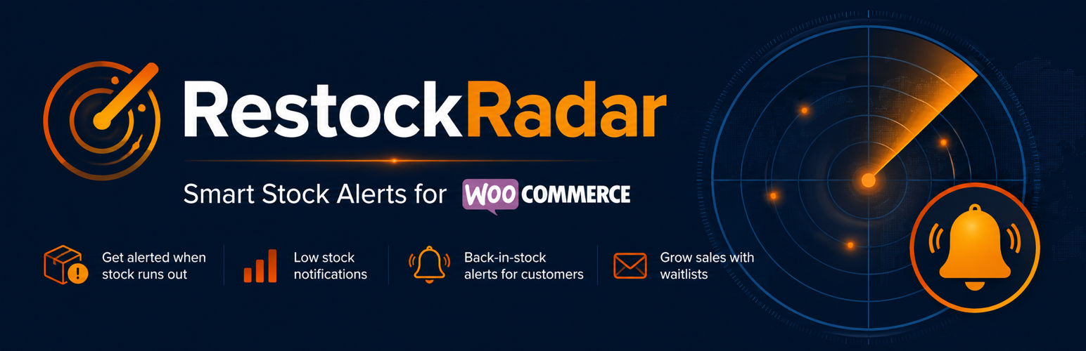 RestockRadar – Back in Stock Notifications & Waitlist for WooCommerce