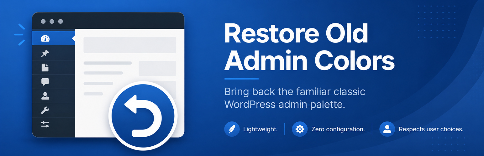 WordPress 外掛 Restore Old Admin Colors 的封面圖片