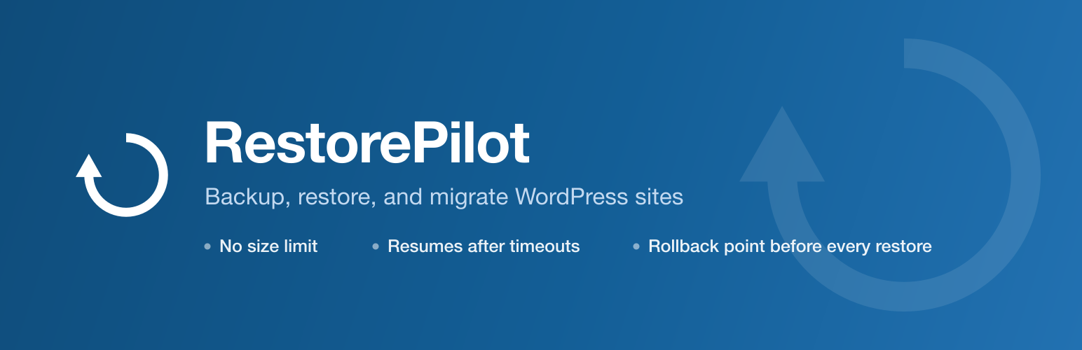 WordPress 外掛 RestorePilot Backup & Migration 的封面圖片