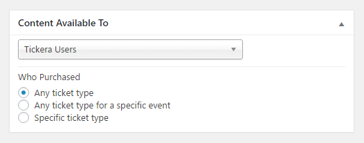 Content availability metabox for Tickera users