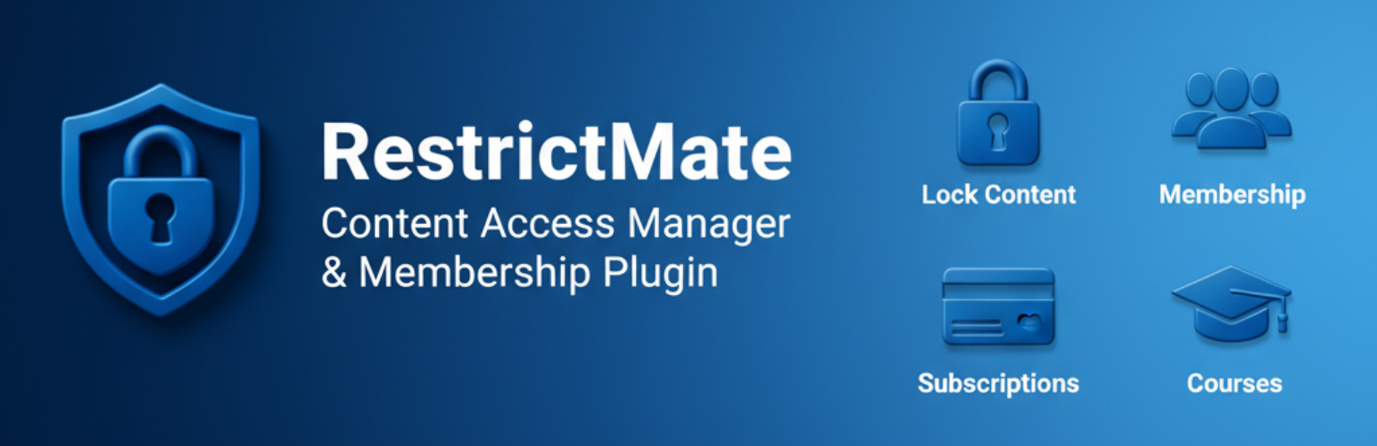 RestrictMate – Restrict Page, Post and any Content ( Content Restriction and Membership Plugin)