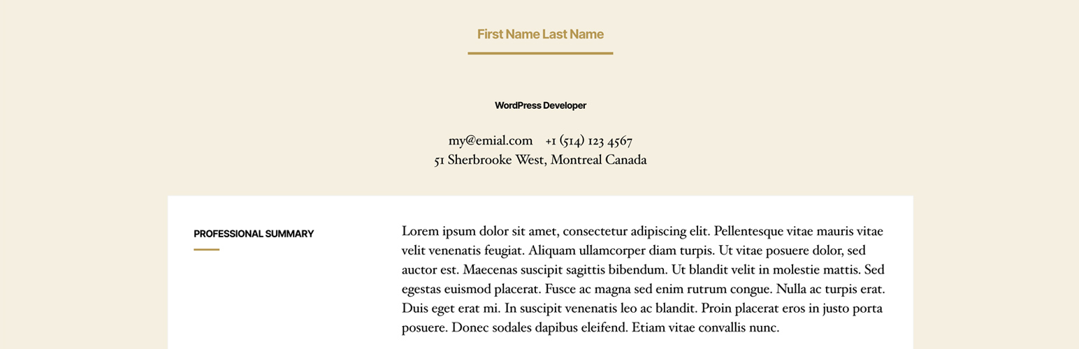 Resume CV Block