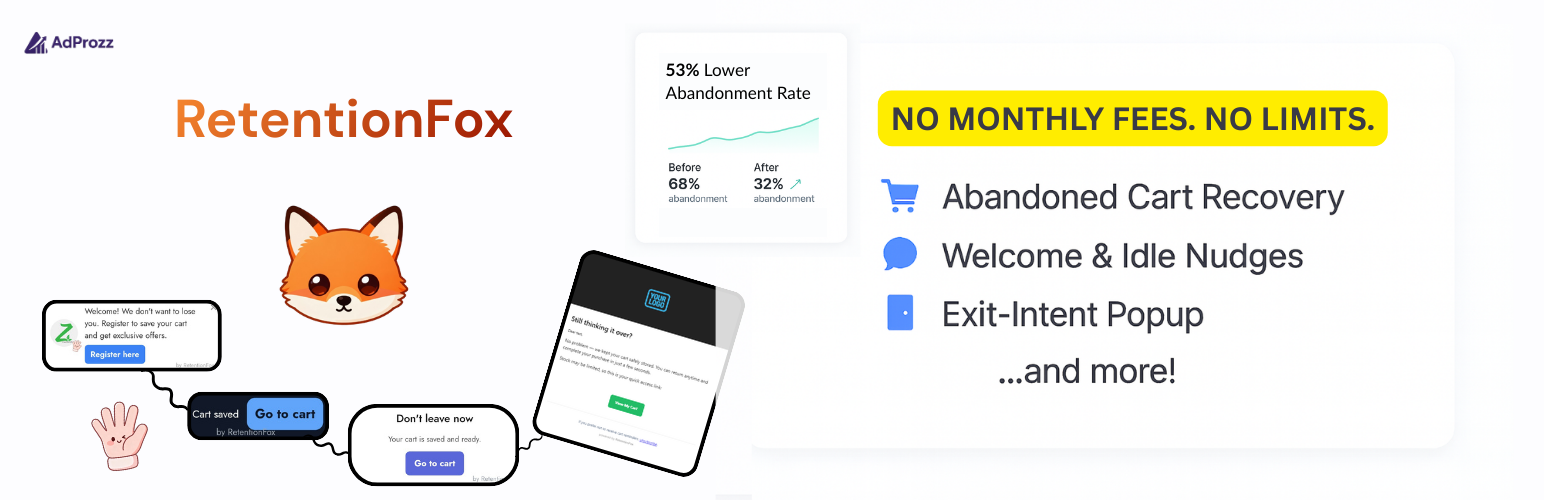 RetentionFox – Abandoned Cart Recovery, Exit Intent & Popups for WooCommerce