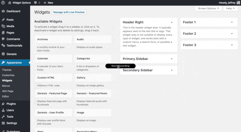 Using Reusable Block Widget