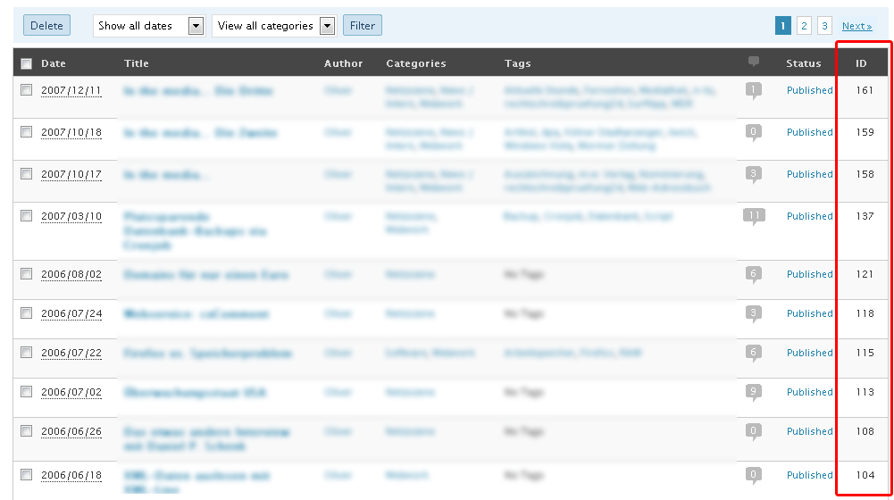 The added ID column