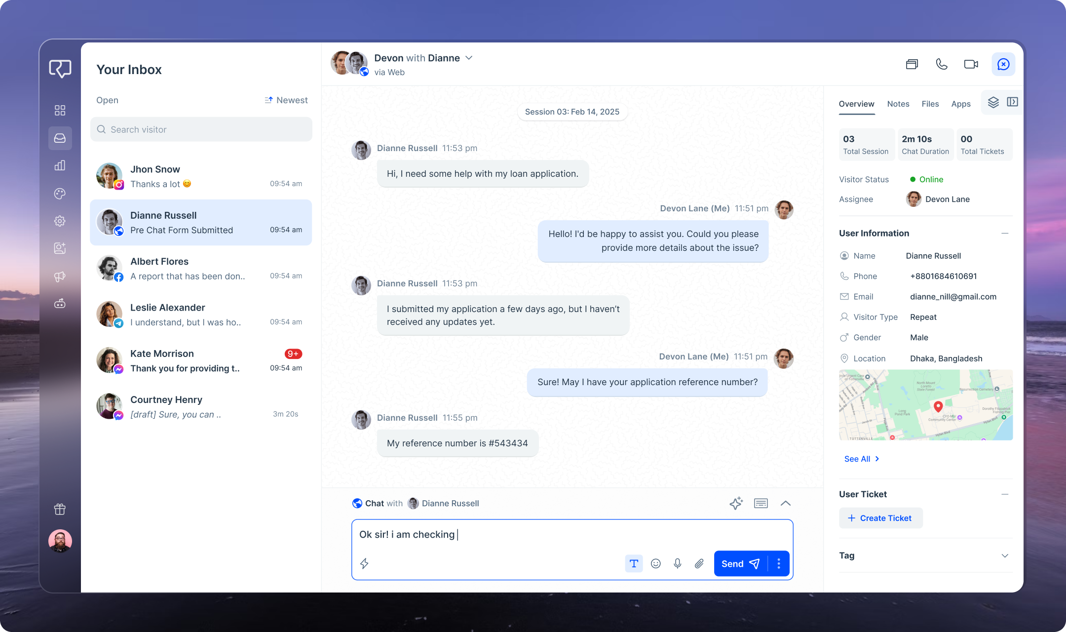 Omnichannel Inbox to chat with customers in all channels