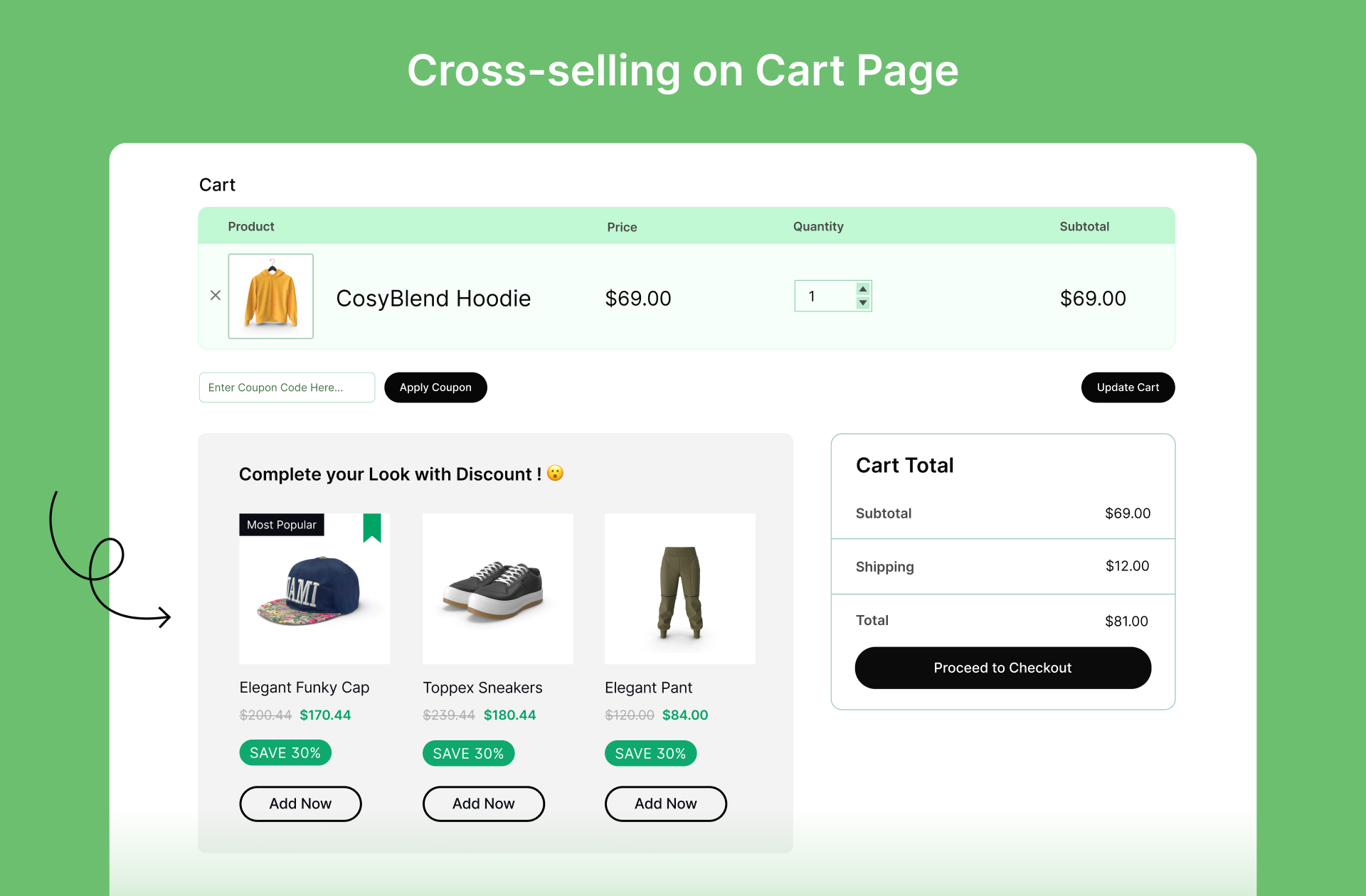 Cross-selling on Cart Page