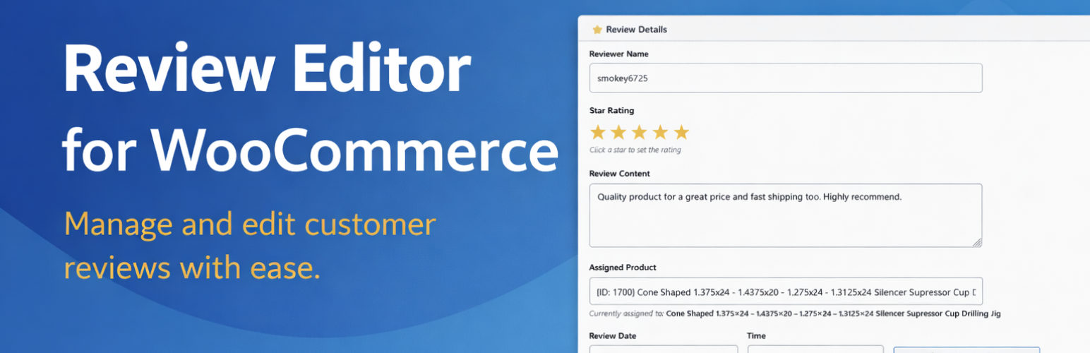 Review Editor for WooCommerce