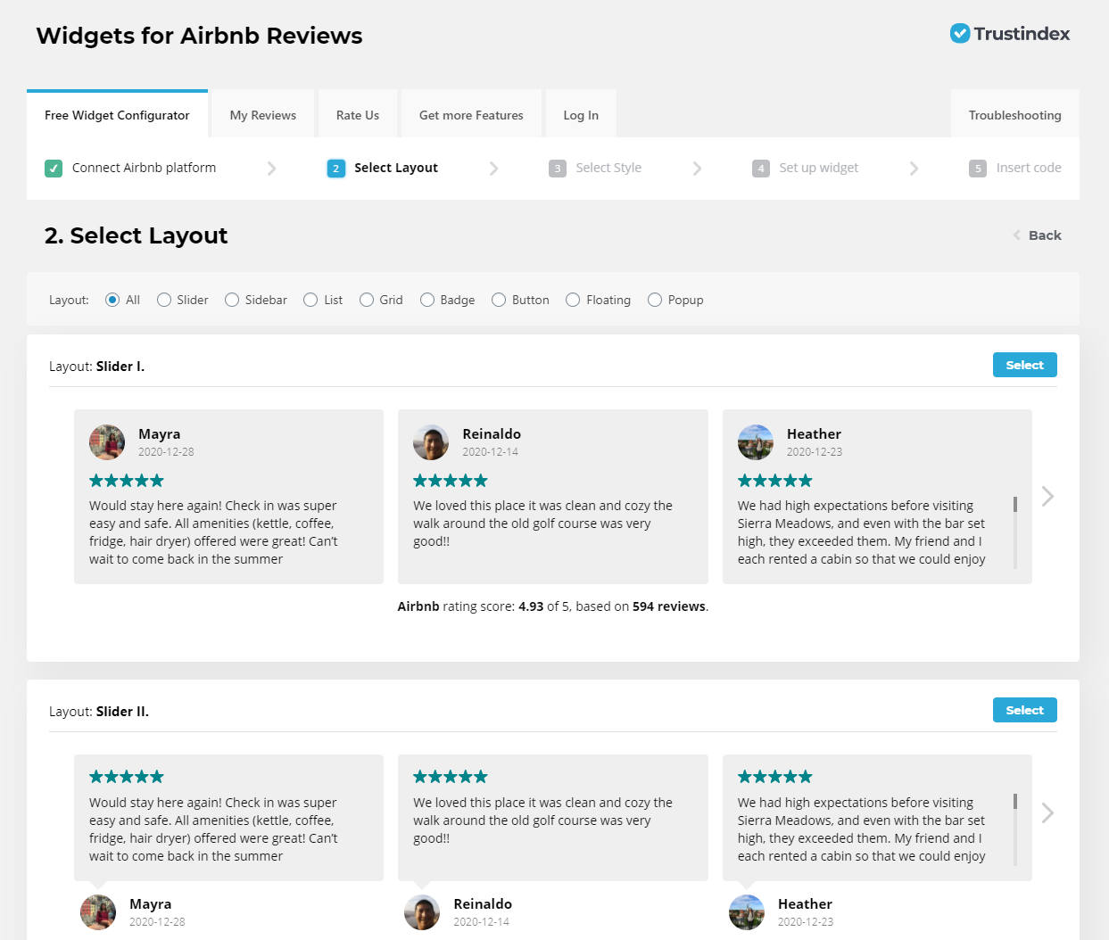 Widgets for Airbnb Reviews – WordPress plugin